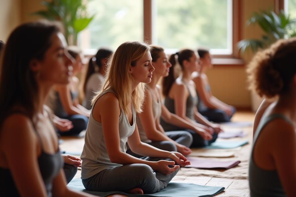 Grupo de personas en un taller de mindfulness y bienestar